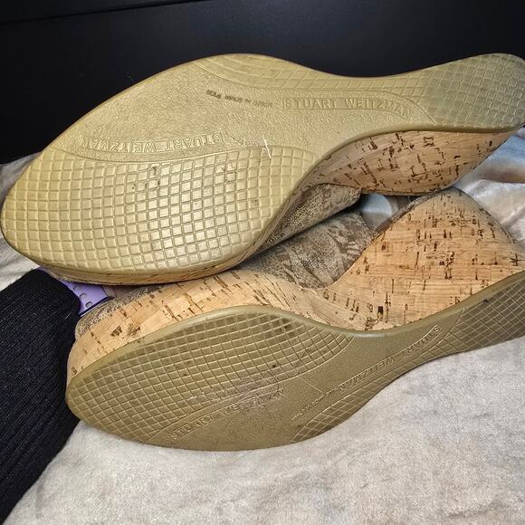 Stuart Weitzman cork sling back wedge 9.5 - Picture 8 of 14